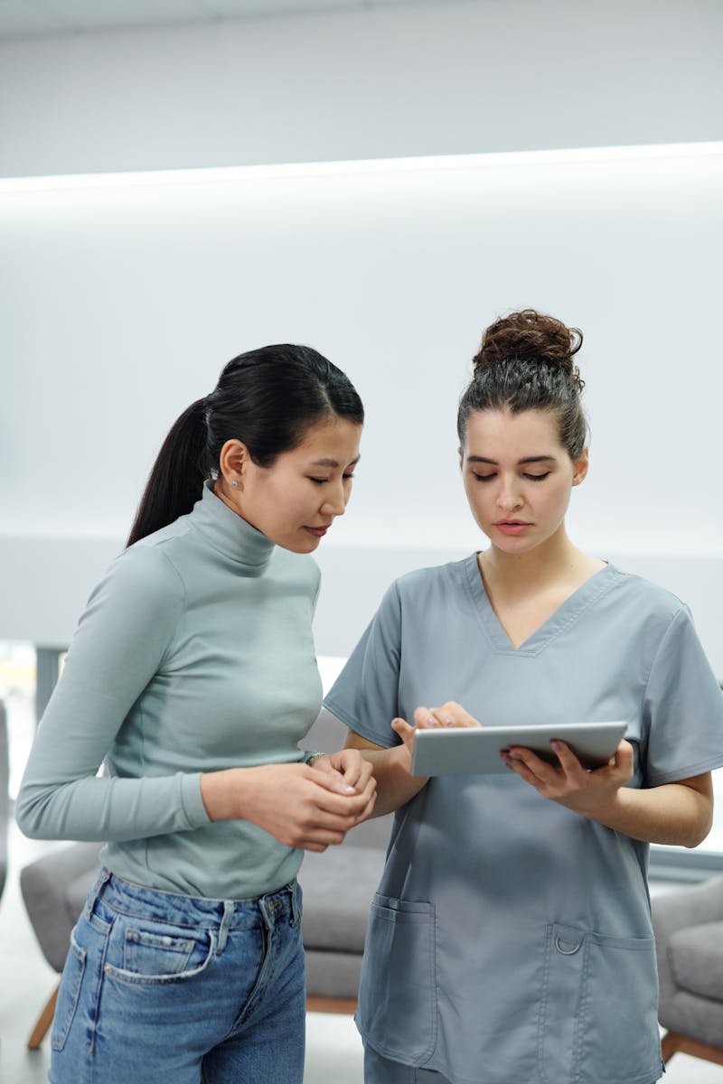 Doctor showing genomic results to patient